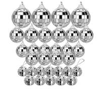 32 Bola de Discoteca Purpurina Decoración Pelota Colgante Interior Boule Disco Deco Adecuado para Decoraciones de Árboles de Navidad Efectos de Luz Bodas Decoración del Hogar Fiestas
