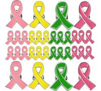 32 broches de concienciación sobre el cáncer, alfileres de solapa de cinta para concienciación sobre el cáncer, fiestas, supervivientes, eventos de caridad, Medium, Plástico
