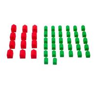 32 Casas y 12 Hoteles para Juegos de Mesa Compatibles con Monopoly | Accesorios de Repuesto y Expansión | Fabricado en España | PLA Biodegradable | Juego Familiar Clásico