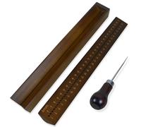 32 cm Holz-Buchbinde-Stanzwiege mit Ahle,buchbin-signatur-stanzwerkzeuge für DIY Buchbinderhandwerk und Nähzubehör,Stanzwiege aus Holz zum Buchbinde-Binder führung,buch binder set,Braun-S