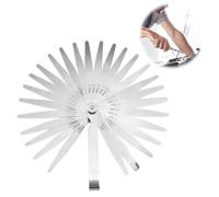 32 Cuchillas Galgas de Espesores, 0,03-1,00mm/0,001-0,04" de Dobles Métrica Imperial Herramienta y Marcadade medición de Calibre Juego de galgas de espesores para medir Ancho o Espesor de la Brecha