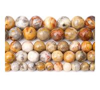 32 cuentas de piedra natural de 12 mm, de ágata loca, redondas, sueltas, para hacer joyas, pulseras y collares