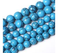 32 cuentas de piedra natural de 12 mm, turquesa azul, redondas, sueltas para hacer joyas, pulseras, collares, 15 pulgadas, poder curativo (oz11, Sa705)