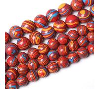 32 cuentas redondas de malaquita naranja natural de 12 mm para hacer joyas, pulseras, collares, 15 pulgadas, poder curativo (oz11, Sa732)