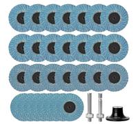 32 discos abrasivos de 50 mm, discos abrasivos de 2 pulgadas, grano 40/60/80/120, amoladora angular, disco abrasivo para metal, madera, acero, corindón de circonio