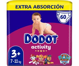 ¡32% DTO! Activity Pañales de 7 a 11 kg talla 3+ Extra absorción
