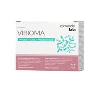 Cumlaude Lab – Vibioma complemento alimenticio triple acción probiótica, sabor melocotón, 14 sticks