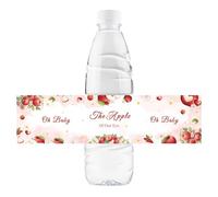 32 etiquetas para botellas de agua de Apple Oh Baby, envoltorios para botellas de agua de frutas para primer cumpleaños/decoración de fiesta de baby shower