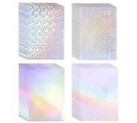 32 hojas holográficas de vinilo transparente holográfico pegatinas papel adhesivo iridiscente lámina brillante calcomanías lámina de ventana lámina holográfica autoadhesiva lámina de vinilo A4
