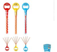 32-Hole Five-Claw Bubble Wand, Magical 5-Claw Smiley Bubble Stick for Party Favors, Birthday, Easter, Graduation, Bubble Theme Party (Red+Yellow+Blue)