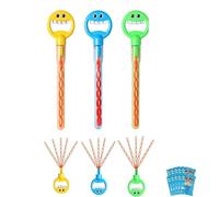 32-Hole Five-Claw Bubble Wand, Magical 5-Claw Smiley Bubble Stick for Party Favors, Birthday, Easter, Graduation, Bubble Theme Party (Yellow+Blue+Green)