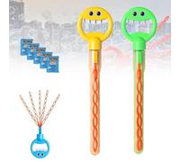 32-Hole Smiling Face Bubble Wand, Magical 5 Claw Smiley Bubble Stick with 5 Bubbles Refill, Bubble Sticks for Kids Handheld Blower for Summer Party Favor Outdoors Activity (AA)