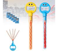32-Hole Smiling Face Bubble Wand, Magical 5 Claw Smiley Bubble Stick with 5 Bubbles Refill, Bubble Sticks for Kids Handheld Blower for Summer Party Favor Outdoors Activity (CC)