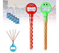 32-Hole Smiling Face Bubble Wand, Magical 5 Claw Smiley Bubble Stick with 5 Bubbles Refill, Bubble Sticks for Kids Handheld Blower for Summer Party Favor Outdoors Activity (DD)