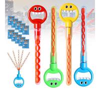 32-Hole Smiling Face Bubble Wand, Magical 5 Claw Smiley Bubble Stick with 5 Bubbles Refill, Bubble Sticks for Kids Handheld Blower for Summer Party Favor Outdoors Activity (Mix)