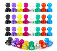 32 Imanes de Pizarra Blanca, 8 Colores, 11 x 17 mm, Plástico, Cono, para Refrigerador, Tablón de Anuncios y Mapa