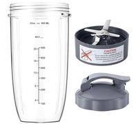 32 OZ Taza Exprimidor de Repuesto con Tapa y Cuchilla Extractora de Reemplazo Compatibles con Licuadora NutriBullet 600W/ 900W, Piezas de Repuesto para Nutribullet Batidora Personal Multifuncional