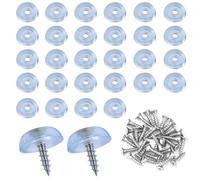 32 patas de goma para tabla de cortar, 1,6 x 1,5 cm, base redonda para patas de tabla de cortar, patas de goma transparentes, atornillables para sillas, muebles, electrónica, aparatos de cocina