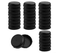 32 patas de mesa de 1-1/2 pulgadas (38 mm) para muebles de jardín de hierro forjado, plástico para protectores de suelo con orificio de drenaje, color blanco y negro, resistente a los arañazos