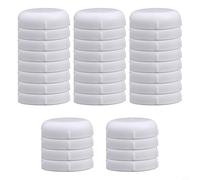 32 patas de mesa de 1-1/2 pulgadas (38 mm) para muebles de jardín de hierro forjado, plástico para protectores de suelo con orificio de drenaje, color blanco y negro, resistente a los arañazos