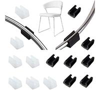 32 Pcs Almohadillas De Tubo De Silla De Plástico Silla Tapas Para Piernas De Suelo Muebles Cubiertas De Mesa Protectores De Piso En Forma De U, Previene Arañazos Y Ruido (8mm,Negro + Blanco)