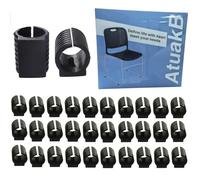 32 Pcs Silla Pierna Caps,Silla Tapas para Piernas Silicona Abrazadera De Tubo En Forma De U Muebles Cubiertas De Antideslizante Mesa Protectores De Piso (19mm,Negro)