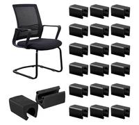 32 Pcs Silla Pierna Caps,Silla Tapas para Piernas Silicona Abrazadera De Tubo En Forma De U Muebles Cubiertas De Antideslizante Mesa Protectores De Piso (Black,8mmU Type)