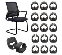 32 Pcs Silla Pierna Caps,Silla Tapas para Piernas Silicona Abrazadera De Tubo En Forma De U Muebles Cubiertas De Antideslizante Mesa Protectores De Piso (Black,19mmU Type)