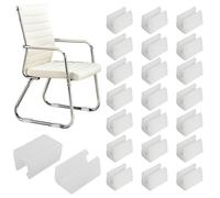 32 Pcs Silla Pierna Caps,Silla Tapas para Piernas Silicona Abrazadera De Tubo En Forma De U Muebles Cubiertas De Antideslizante Mesa Protectores De Piso (White,6mmU Type)