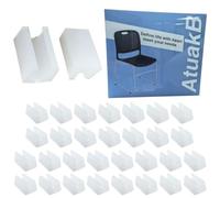 32 Pcs Silla Pierna Caps,Silla Tapas para Piernas Silicona Abrazadera De Tubo En Forma De U Muebles Cubiertas De Antideslizante Mesa Protectores De Piso (12mm,Blanco)