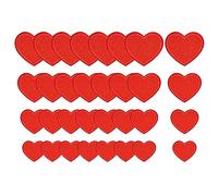 32 pegatinas de tela bordadas con corazón rojo, parches de bordado para parejas, parches de costura para ropa, accesorios de decoración de bricolaje, adecuados para ropa, sombreros, mochilas