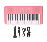 32 Piano de Teclado Electrónico Clave, 16 Tonos 10 Ritmos 6 Percusion Vibrato Sosteniendo Efectos de Sonido de Eco con Altavoces Duales Micrófonos para Principiantes Práctica de (rojo fresa)