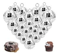 32 piezas bola facetada, mini bola disco Deco brillante, reutilizable, bola facetada Deco para decoración de tartas, fiesta, bar, decoración de vacaciones