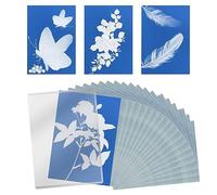 32 Piezas Cianotipo, Papel de Arte Solar Alta Sensibilidad Con Herramienta de Plástico para Niños Adultos Bricolaje Manualidades