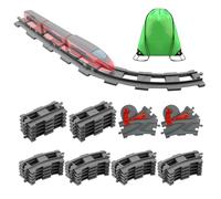 32 Piezas City Vías para Tren de Juguete,Vías de Tren Rieles de la Ciudad,con 10 Vías Rectas,20 Vías Curvas,2 Cambio de Carril,Vías para Trenes de Juguete ompatible con Todas Las Grandes Marcas