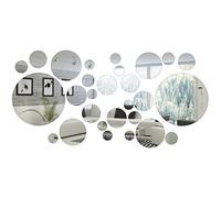 32 Piezas de Círculo Redondo de Espejo Pegatina de Pared Adornos Decoración de Hogar
