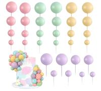 32 piezas de decoración para tartas, bolas de espuma, decoración de pastel de globos, bolas de pastel, inserto de decoración de bolas de pastel, para fiesta de cumpleaños, boda, baby shower
