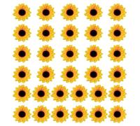 32 Piezas De Girasoles Simulados, Materiales De Artesanía De Bricolaje, Decoraciones De Fiesta, Se Pueden Usar para Accesorios para El Cabello, Embalaje De Regalos Y Ropa.