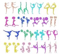 32 Piezas De Inserciones Para Decoración De Pasteles, Inserciones Para Decoración De Pasteles De Gimnasia, Inserciones Para Decoración De Pasteles Con Purpurina