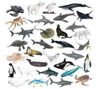 32 piezas de juguetes de animales marinos, mini surtido de criaturas marinas del acuario, bajo la vida de animales realistas figures de juguetes educativos plásticos para fiestas de niños, regalos y