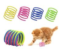 32 piezas gato juguete gato primavera juguete, colorido creativo plástico plumas espirales espiral, juguete plumas espirales novedad mascotas juguetes coloridos plumas espirales espiral espiral