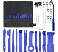 32 Piezas Herramientas Desmontaje Interior Coche con Bolsa, Kit Eliminación Puerta Coche, Extracción Palanca Plastico, Desmontar Interiores Automóvil para Audio, Radio, Salpicadero, Panel (Azul)