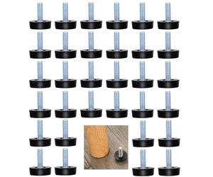 32 Piezas,M8 Rosca Ajustable,Tornillos de Nivelación,M8 x 20 x 25mm,Tornillo Nivelador de Base,para Silla Niveladores de Muebles Ajustable Patas de Nivelación Tornillo para Pies de Mesa para Reducir e