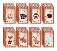 32 Piezas Mini Blocs de Notas de Criaturas de Bosque para Favores de Fiesta Cuaderno de Espiral de Animales Decoración de Búho Mapache Ardilla Conejo para Baby Shower (Estilo Encantador)
