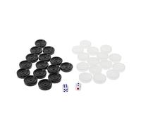 32 piezas/pack de piezas de backgammon, 33 mm negro blanco backgammon juego de damas juego de ajedrez volador Stunton, mascota de ajedrez volador
