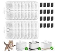 32 Piezas para Fuente de Gatos, Compatibles con Petlibro PLWF005, PLWF105, PLWF115, 16 Unidades para Bebederos y 16 Cartuchos de Espuma