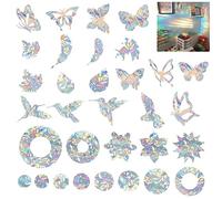 32 Piezas Pegatinas de Ventana Anticolisión, Suncatcher Sticker Calcomanías de Ventana de Anticolisión, Anticolisión Prisma para Ventana, Adhesivo para Ventana para Protección de Pájaros