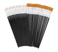 32 Piezas Pinceles 16 Planos y 16 Redondos Pintura Acrílica con Nailon,Negro Pinturas acrílicas,Pinceles Planos,Kit Pinceles Duraderos y Seguros,para Dibujar,Manualidades