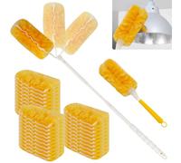 32 Piezas Plumero Duster Kit, 30 Plumeros Microfibra Atrapan para Swiffer, Recargas de Plumero para Casa Escuela Oficina, con Mástil Retráctil + Asa