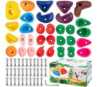 32 Piezas Presas de Escalada, presas Escalada niños, rocodromo Infantil Pared, Colores Oscuros Soportes Escalada para Jugar Torre Y Pared Escalada, Cumpleaños para Niños